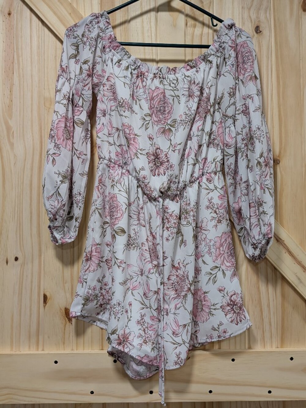 Pink and white floral romper Altar'd State small